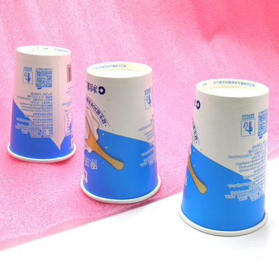 5oz 6oz 160g 종이 요구르트 컵 아이스크림 CDR 디자인 알루미늄 호일 뚜껑 100mm