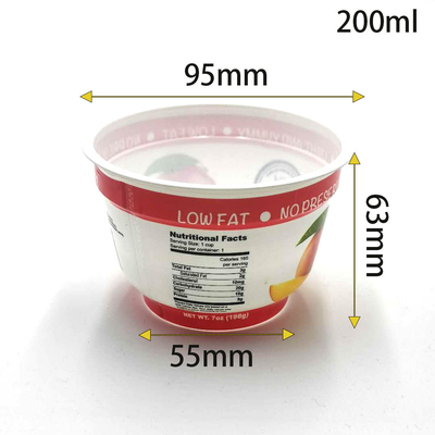 알루미늄 호일 뚜껑을 가진 음식 급료 처분할 수 있는 주문을 받아서 만들어진 플라스틱 요구르트 우유 음료 컵