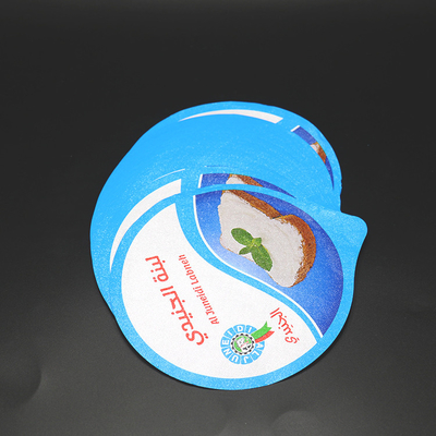 아이스크림 콘테이너를 위한 요구르트 컵 144mm 전 커트 포일 뚜껑 PVC 래커 90 미크론